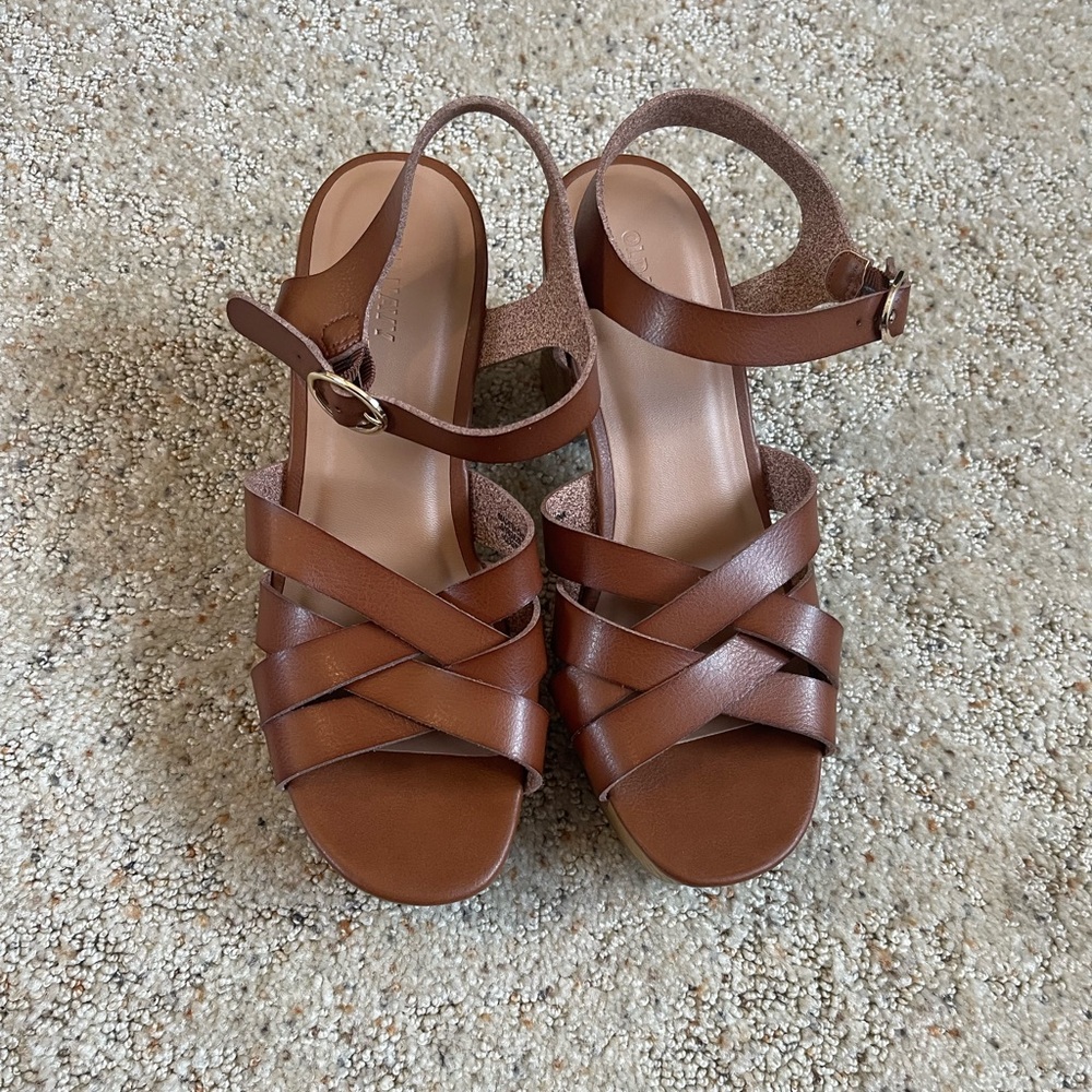 Old Navy Cognac Heeled Sandals - Picture 2 of 5